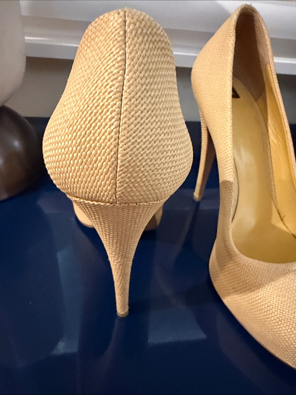 D&G Beige Textile Closed-Toe Pumps - Picture 4 of 11